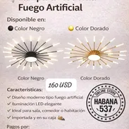 Lámparas de fuego, artificial negro y dorado - Img 55741180