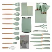 🍬Juego de utensilios de cocina de silicona con mango de madera🍬 - Img 50488921