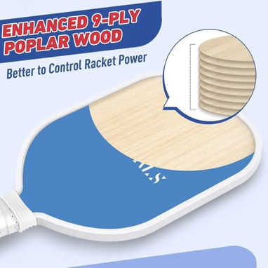 Juego de 4 Paletas de Pickleball aprobadas por USAPA, de madera, duradera, con 4 bolas (2 para interiores y 2 para exter - 3/7