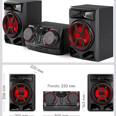 Equipos de música  ■ LG CK-43  •BLUETOOTH (3 dispositivos ) •ENTRADA DE MEMORIA (2) •ENTRADA AUXILIAR  •RADIO AM/FM.  M - Img 123066507
