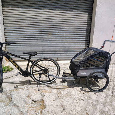 Trailer para bicicletas ,motos ,trailer para transportar niños original ,con funcion de coche de paseo. - Img 126354415