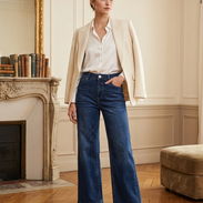 Jeans Wide Leg Premium - Azul Índigo Profundo Talla XL 25 - Img 55343696