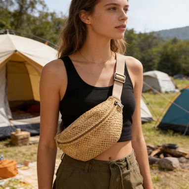 - Bolso de Paja para Playa con Cremallera - Img 127384670