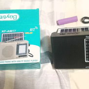 Radio portátil, am, fm, batería sustituible, carga por panel solar, corriente, USB, SD card, linterna,Pila de 800mah, vi - Img 55908817