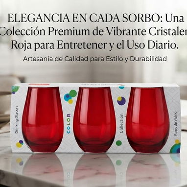Set 3 Vasos de Vidrio Colección Color - 2/4