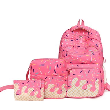 Mochilas escolares con merendero no es térmico y bolsito-cartuchera en 32 USD - 10/10