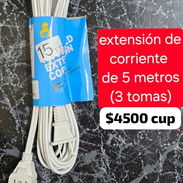 Extensión de corriente de 5 metros y 3 tomas - Img 56294968