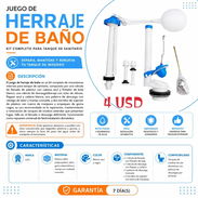 Herraje para baño, cheque para agua, desagüe - Img 56719235