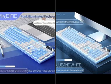 Teclado gamer de luz azul brillante nuevo en caja - Img main-image