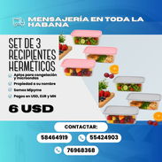 🥣 SET DE 3 RECIPIENTES (POZUELOS) HERMÉTICOS — $6 USD - Img 56815371