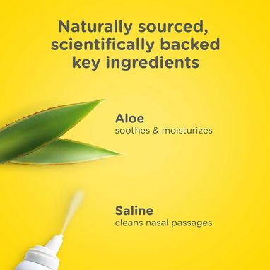 Spray nasal zarbees bruma salina con Aloe vera para bebés ,5000 mn - 3/4