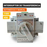 Interruptor De Transferencia Automática (ATS) Dual 2P 63A 110V Automático Y Manual Con Carcasa Metálica (Modelo GCQ2-63/ - Img 52211417