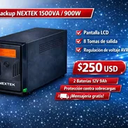 Backup NEXTEK 1500va/900w Doble Bateria -250 USD  - ENVIO GRATIS - Img 54140554