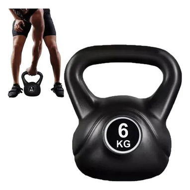Pesas rusas (kettlebell) 2kg 4kg 6kg 8kg nuevas Negra’s plásticas diseño elegante - 3/4
