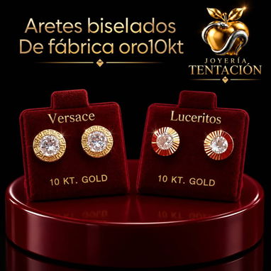 Aretes de oro 10k, varios modelos - 10/10