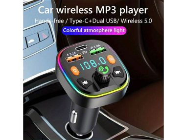 ✳️ Transmisor FM / Reproductora MP3 con Bluetooth y USB de Carga Rápida para Autos NUEVO a Estrenar ⭕️ La Mejor Calidad - Img main-image