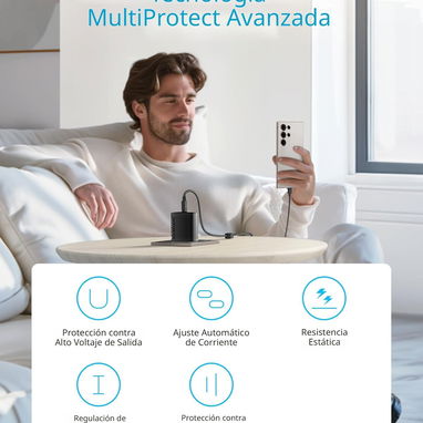 Cargador Anker 45W Carga Ultra Rápida (PowerIQ) + Incluye Cable USB C a C NEW - 3/5