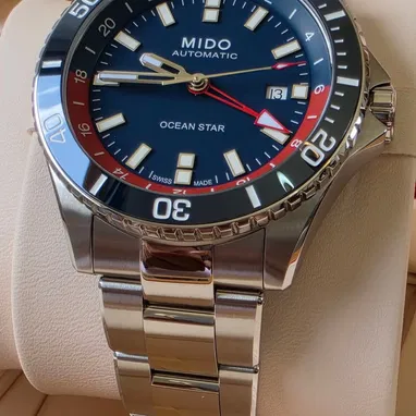 🔥  ¡ estreno !  🔥mido ocean star gmt automático swiss made, función gmt, cristal zafiro, bisel de cerámica - 5/7