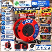 CARRETE DE EXTENSIÓN ELÉCTRICA DE 25 METROS CON 6 TOMAS NUEVO EN CAJA!!!! - Img 52009932