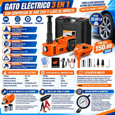 Inflador,compresor,arrancador de baterías y gato eléctrico - 2/4