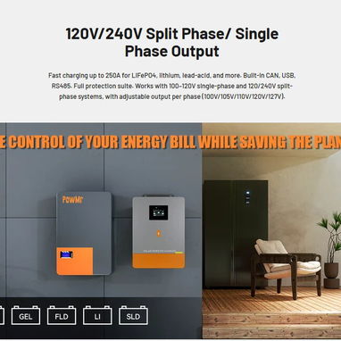Inversor 12 kw split phase  110/220  PowMr - 4/8