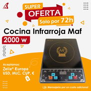 🧑‍🍳 *COCINA INFRARROJA Maf*💥  ⚡️ *2000  W* ⚡️  💰 *Precio* : 💲28usd 🚚 Mensajería por un costo adicional🚘 A 28 USD - Img 55463941