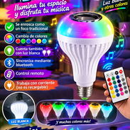 Bombillo con bocina. NO ES RECARGABLE. TIENE LUZ BLANCA Y DEMÁS COLORES. OYES MÚSICA POR BLUETOOTH - Img 58277902