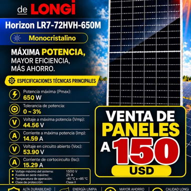 Paneles bifaciles Longi Hi-MO7de 620w ~ 650w nuevo - 2/2