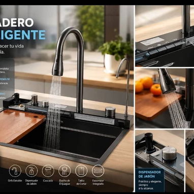 ✅ Fregadero Multifuncional de Cocina Moderno - 2/6