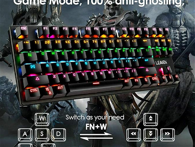 teclado mecanico LEAVEN nuevo formato TKL con switch azul ,anti ghosting,1 milisegundo tiempo de respuesta - Img 64526160