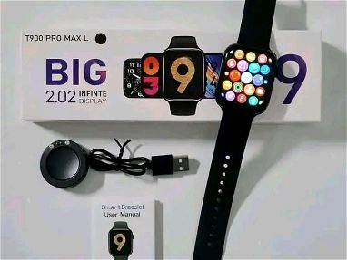 Relojes inteligentes T 900 pro max alta gama nuevo en su caja colores 🌈 negros y blancos - Img 64247460