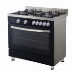 Cocina Scanfrost de 4 quemadores de gas, 2 placas de cocción, horno/grill, encendido automático completo, acabado negro - Img 124001379