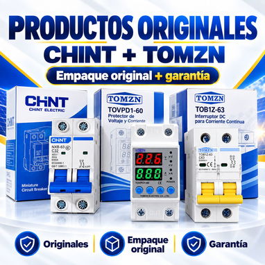 Breaker AC CHINT 25A-125A + DC TOMZN 50A/63A | Protector 80A | Paneles Solares | Garantía - 4/10
