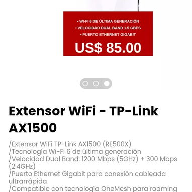Extensor WiFi - TP-Link AX1500. Modo Punto de Acceso integrado - Img 121788190