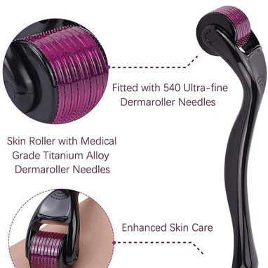 Dermaroller Titanium 540 Agujas 💎 Microneedling Facial ✨ Regeneración Piel, Antiarrugas, Poros, Cicatrices 🌿 - 2/7