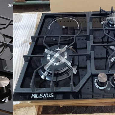 Cocina Empotrada Milexus 4 hornillas (3 gas+1 Infrarojo 1200 w) Negro vidrio templado Precio $250 USD transporte Gratis - 6/9