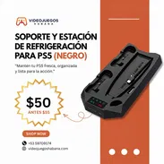 Soporte y estación de refrigeración para PS5 (Negro) | videojuegoshabana.com - Img 55506830