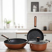 Juego de Cazuelas  Wok de 30 cm / Cacerola de 24 cm / Sartén de 24 cm. Con mensajería incluida - Img 55680852