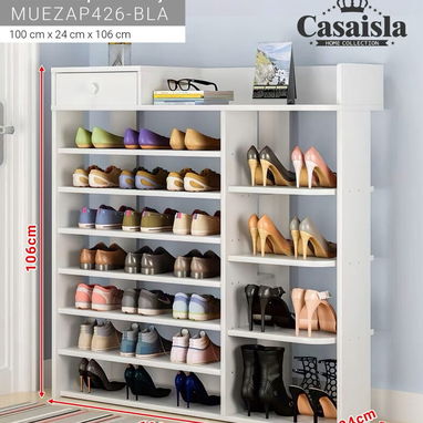 Zapatera de madera al descubierto: 5 colores disponibles (IMPORTADAS)⭐️Domicilio Incluido⭐️ - 3/5
