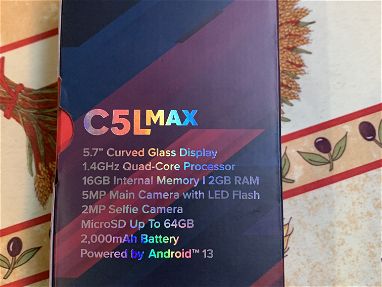 Vendo Blu C5L Max New,5.7" Display ,1.4GHz Quad-Core ,16GB Interno, 2GB RAM, 5MP cámara en 75usd o al cambio actual cup - Img 65493734