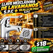 LLAVE MEZCLADORA DE LAVAMANOS S.P.C+REJILLA DE PISO S.P.C, NUEVO EN SU EMPAQUE CON FACTURA. VARIEDAD DE ARTÍCULOS - Img 58206645