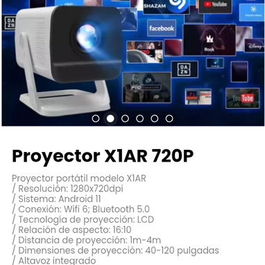 Proyector X1AR 720P. Altavoz integrado - 2/6