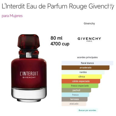 Perfume L'interdit de Givenchy. Notas florales y amaderadas. Perfecto para cualquier ocasión. El equilibrio perfecto. - 2/2