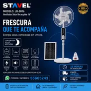 🌀❄️ VENTILADOR SOLAR RECARGABLE STAVEL 16” ❄️🌀  ¡La solución perfecta para el calor y los apagones! 🔋☀️ Disfruta de f - Img 55639155