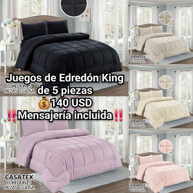 🔖Juegos de Edredón Camero, Queen y King de 3 y 5 piezas - 2/9