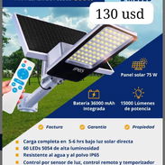 Lámpara Solar de garantía de 800w con panel solar de 75wgarantía 3 meses damos factura - Img 55083325