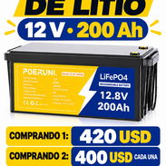 BATERIA 12 VOLT 200 AMP + BATERIAS LIFEPO4 + NUEVAS SELLADAS EN CAJA + SE PRUEBAN - Img 58161483