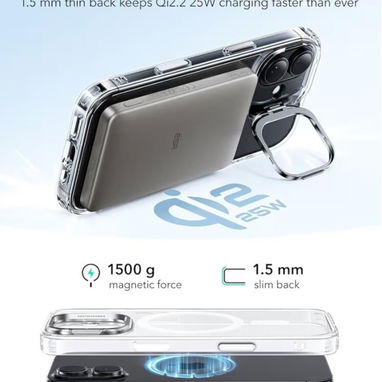 🍀Funda para iPhone 17 con Soporte Integrado y MagSafe – Clear🍀 - Img 123544831