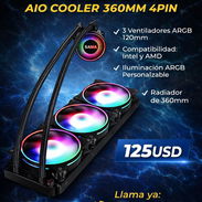 125usd Disipación liquida SAMA L60 AIO Cooler • Radiador: 360 mm con 3 ventiladores ARGB de 120 mm - Img 57480244