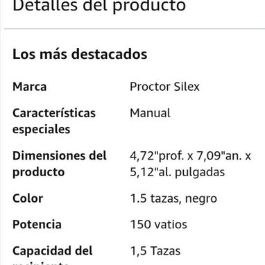 Procesador pequeño de alimentos - Moledor - Picador de especies 1.5 tazas (proctor|silex) - 9/10